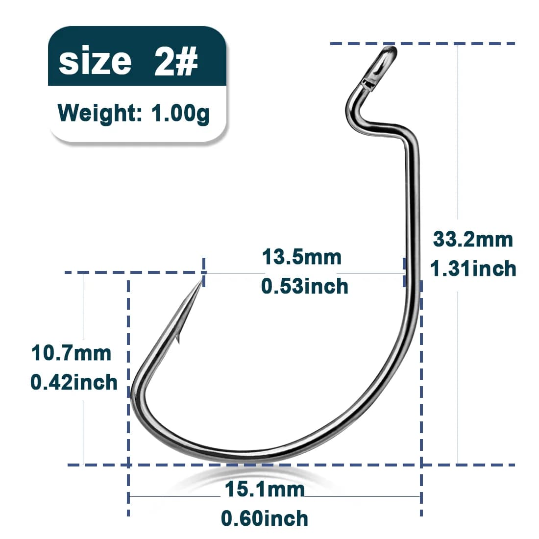 Wide Gap Offset EWG Wurm-Angelhaken