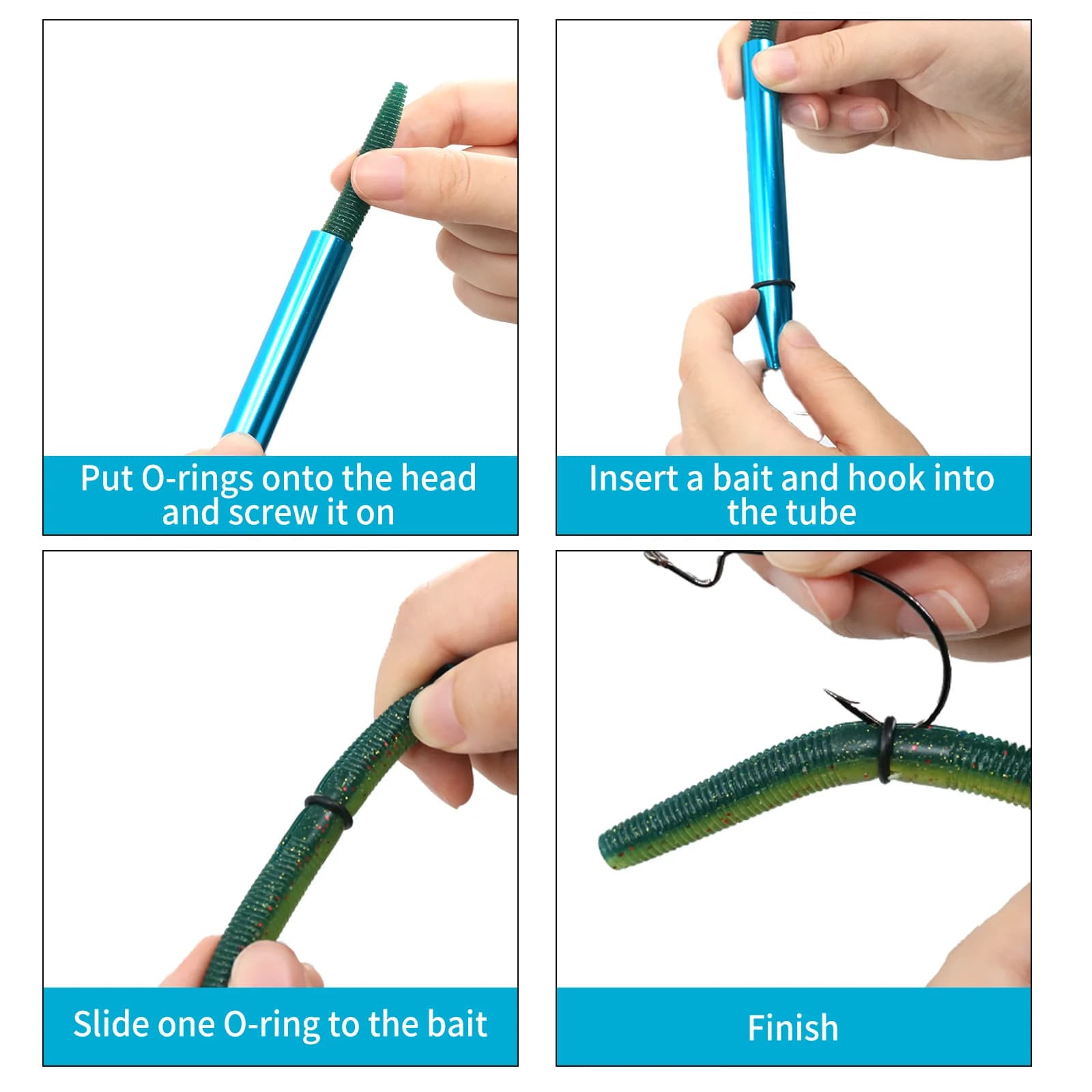 Wacky Rig Tool mit O-Ringen für Gummifische, 50er-Pack