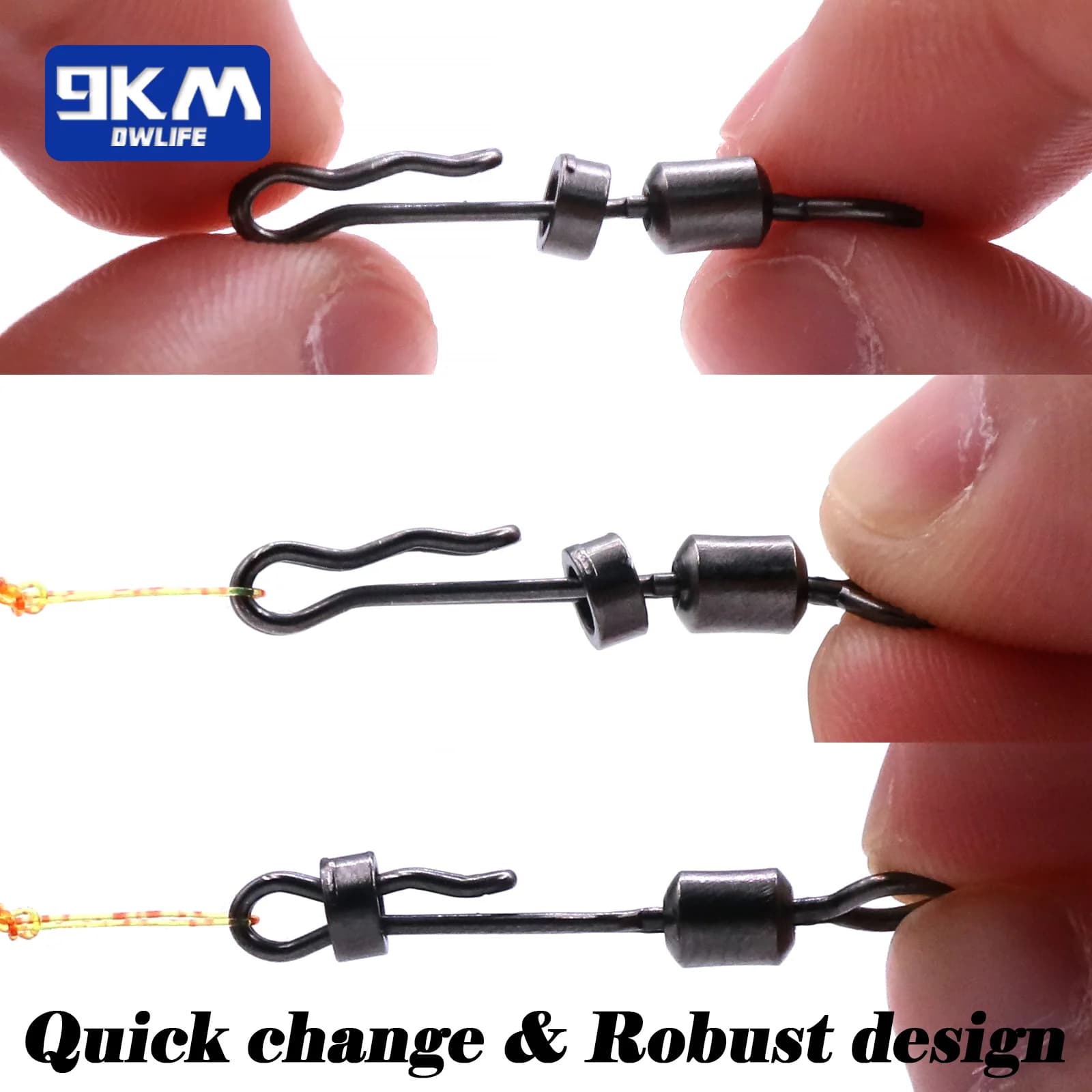 Messing-Wirbelkarabiner mit massiven Ringen