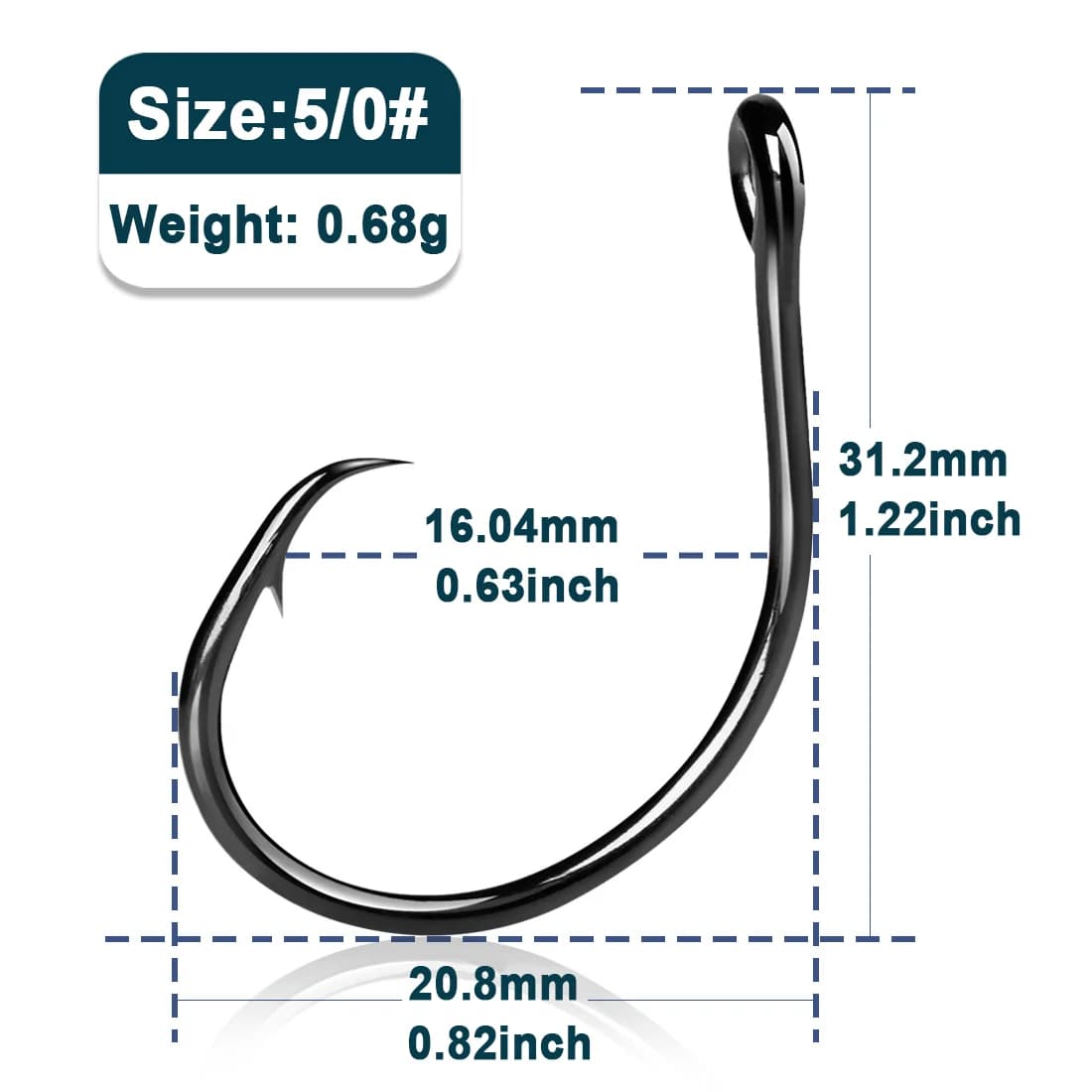 Wide Gap Inline Circle Hooks für Lebendköder
