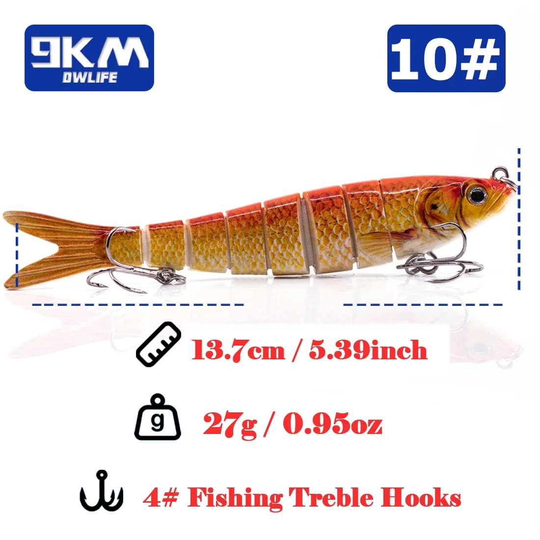 27g Multi-Gelenkiger Slow-Sinking Swimbait