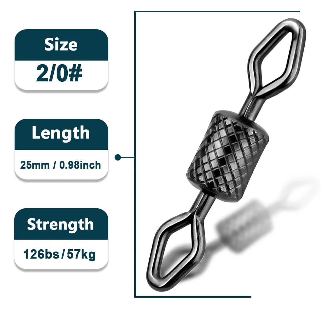 Rollende Barrel-Wirbel mit massiven Ringen, 25-100 Stk