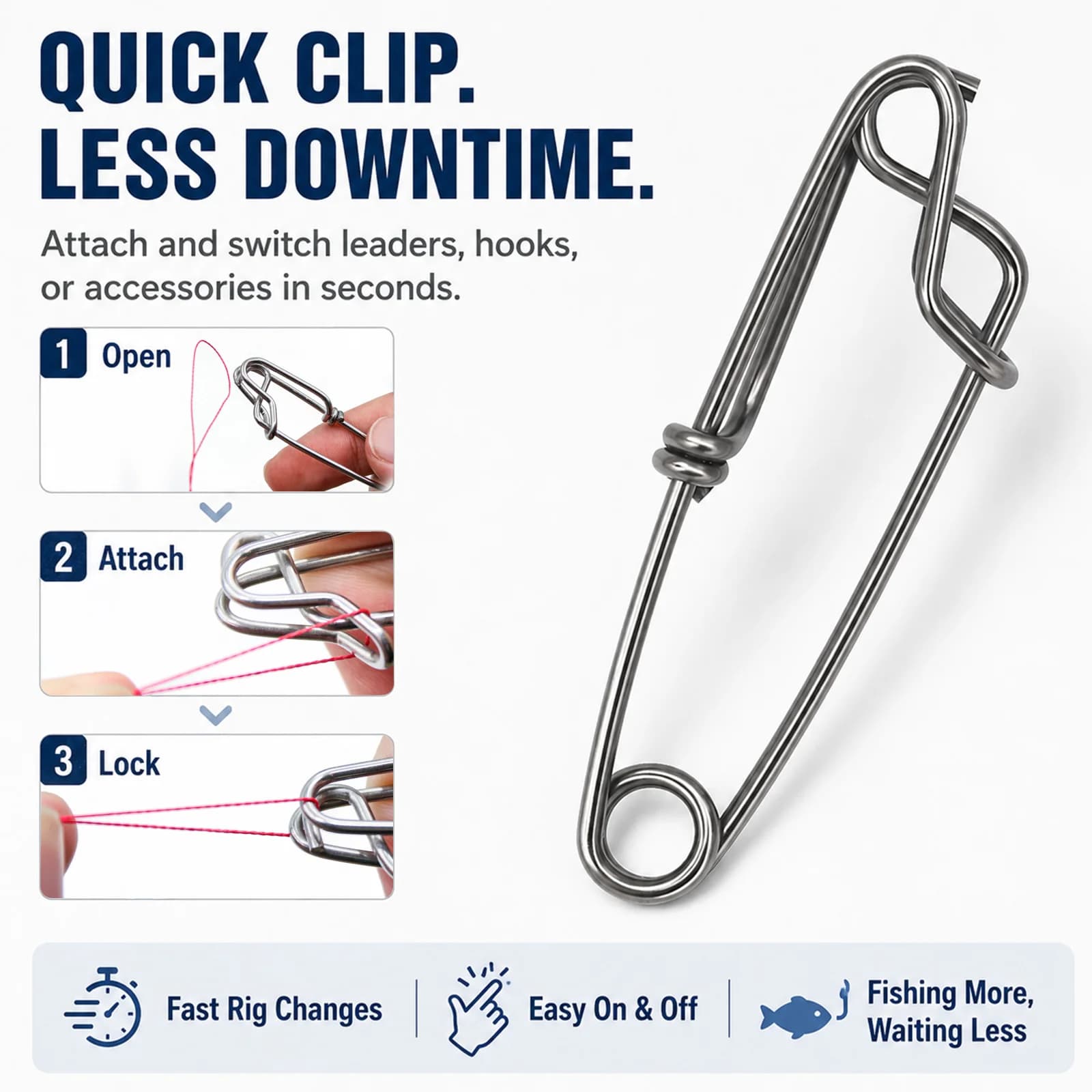 5 Stück Heavy Duty Langleinen Trotline Clips