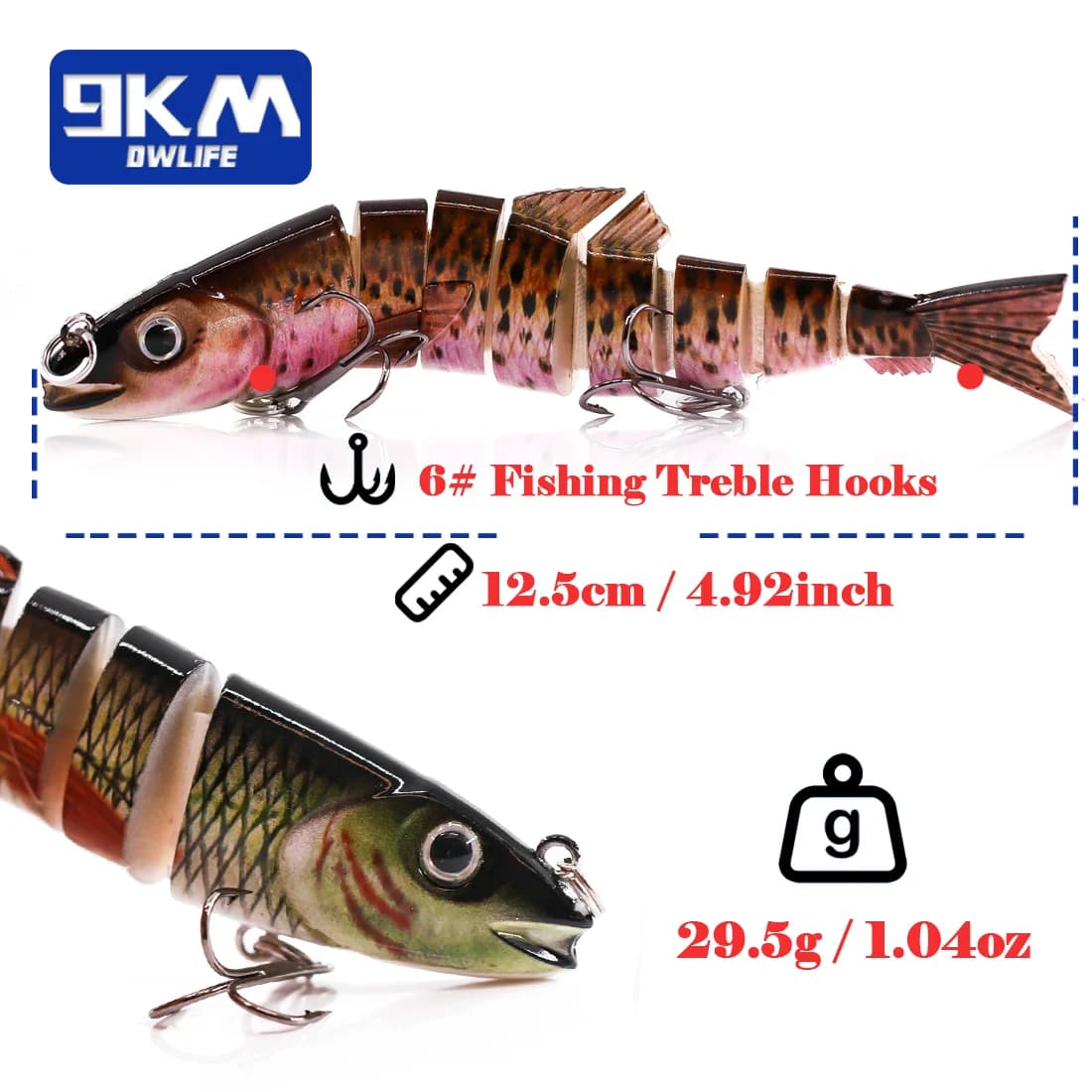 12,5 cm Multi-Jointed Segmented Swimbait Köder