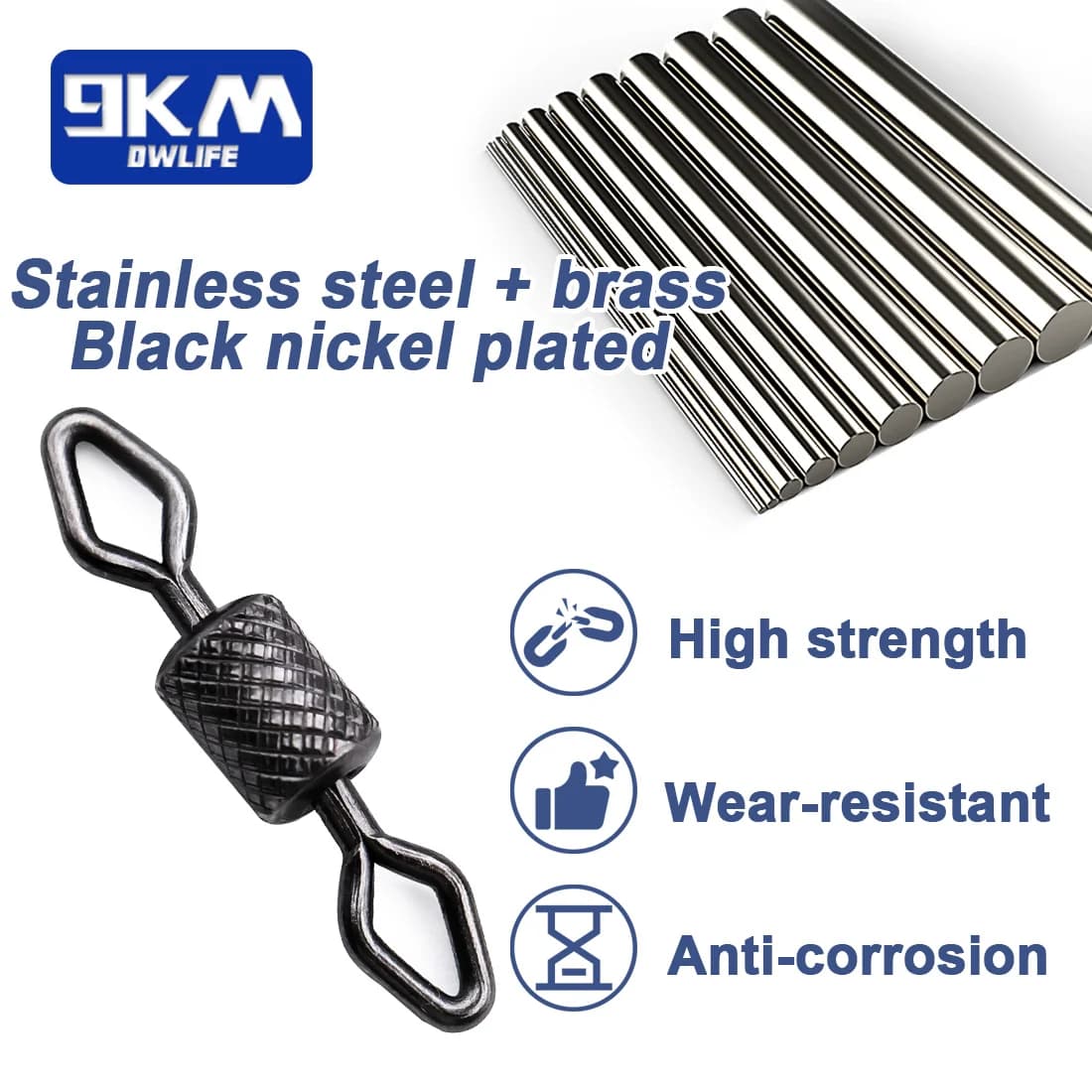 Rollende Barrel-Wirbel mit massiven Ringen, 25-100 Stk