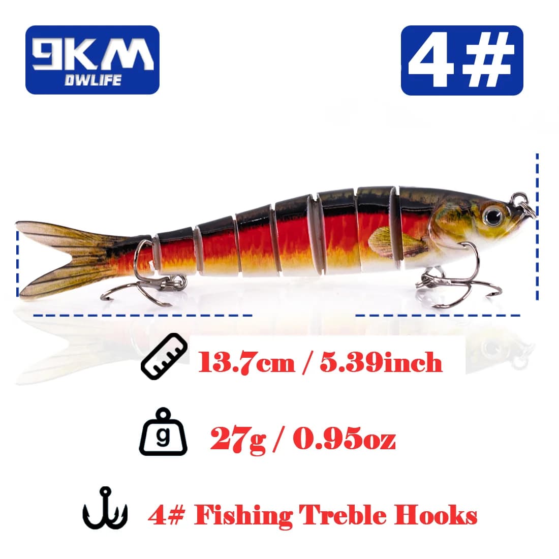 27g Multi-Gelenkiger Slow-Sinking Swimbait
