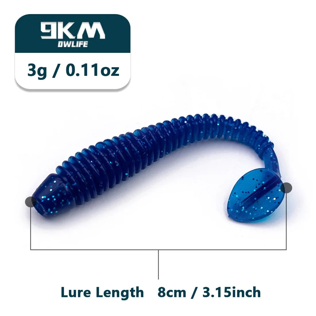 15 St. T-Schwanz Grubs Weichplastik-Swimbaits