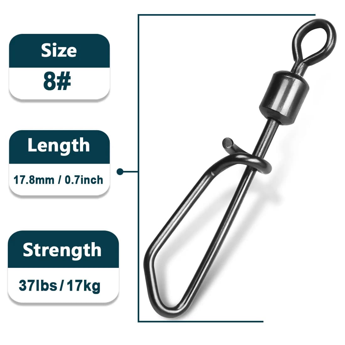Edelstahl-Wirbel mit Snap-Verbinder