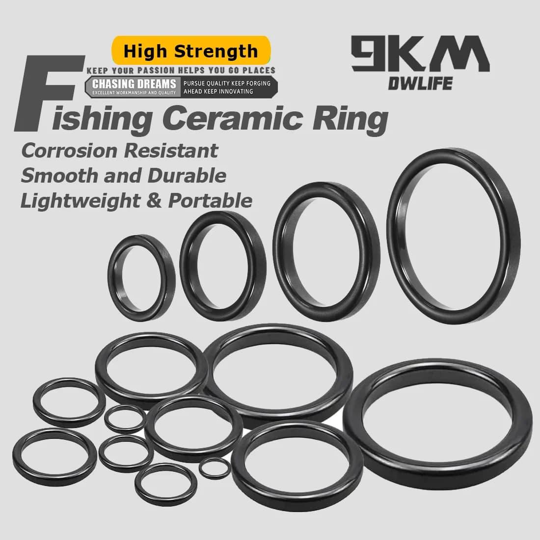 10–20-teiliges Keramikring-Reparaturset für Angelruten