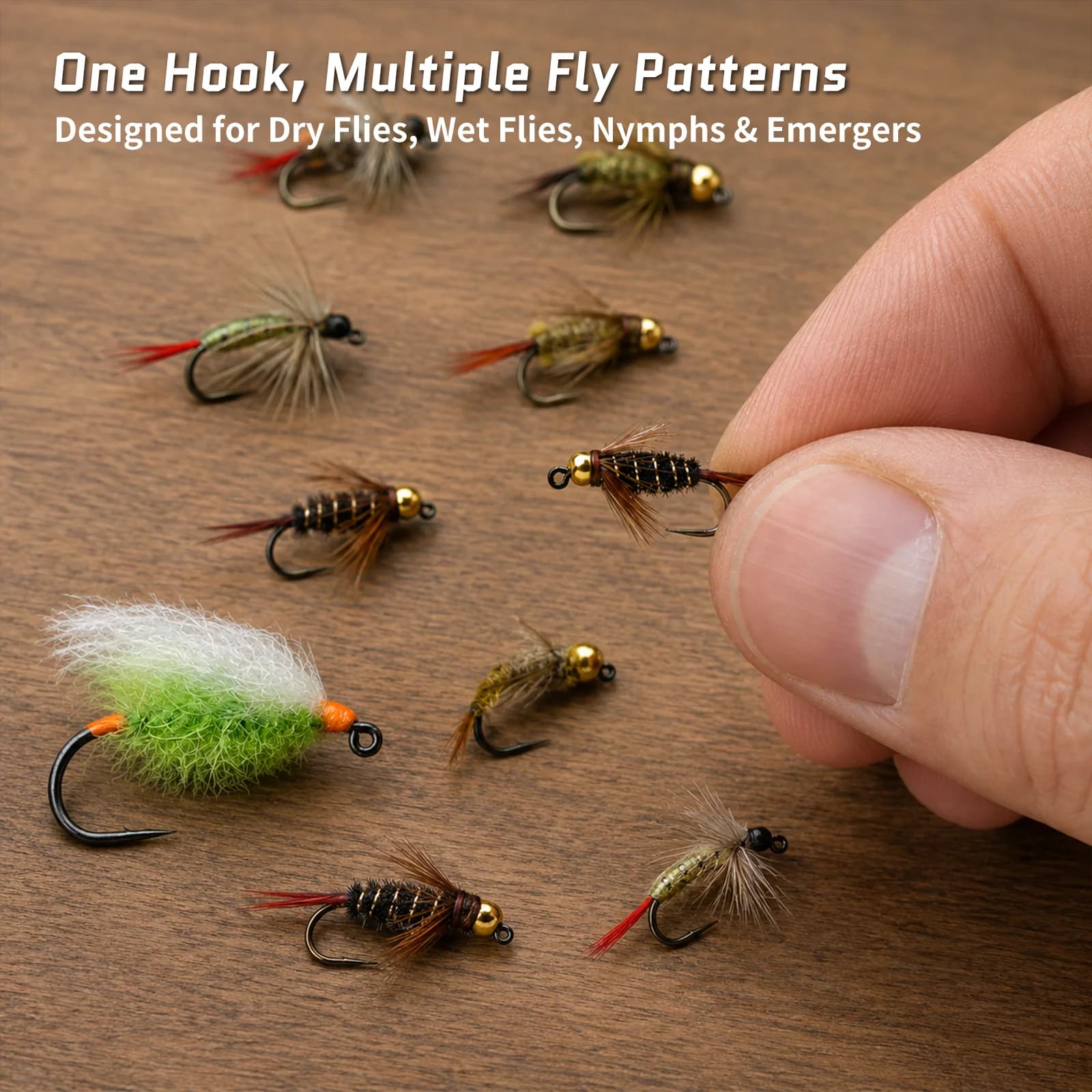 25-100 Stück widerhakenlose Jig-Fly-Haken mit weitem Bogen
