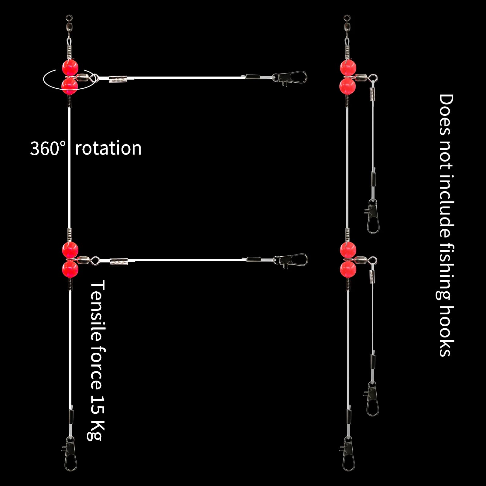 6-teiliges Rig-Set mit 3-Weg-Wirbel-Hakenverbinder